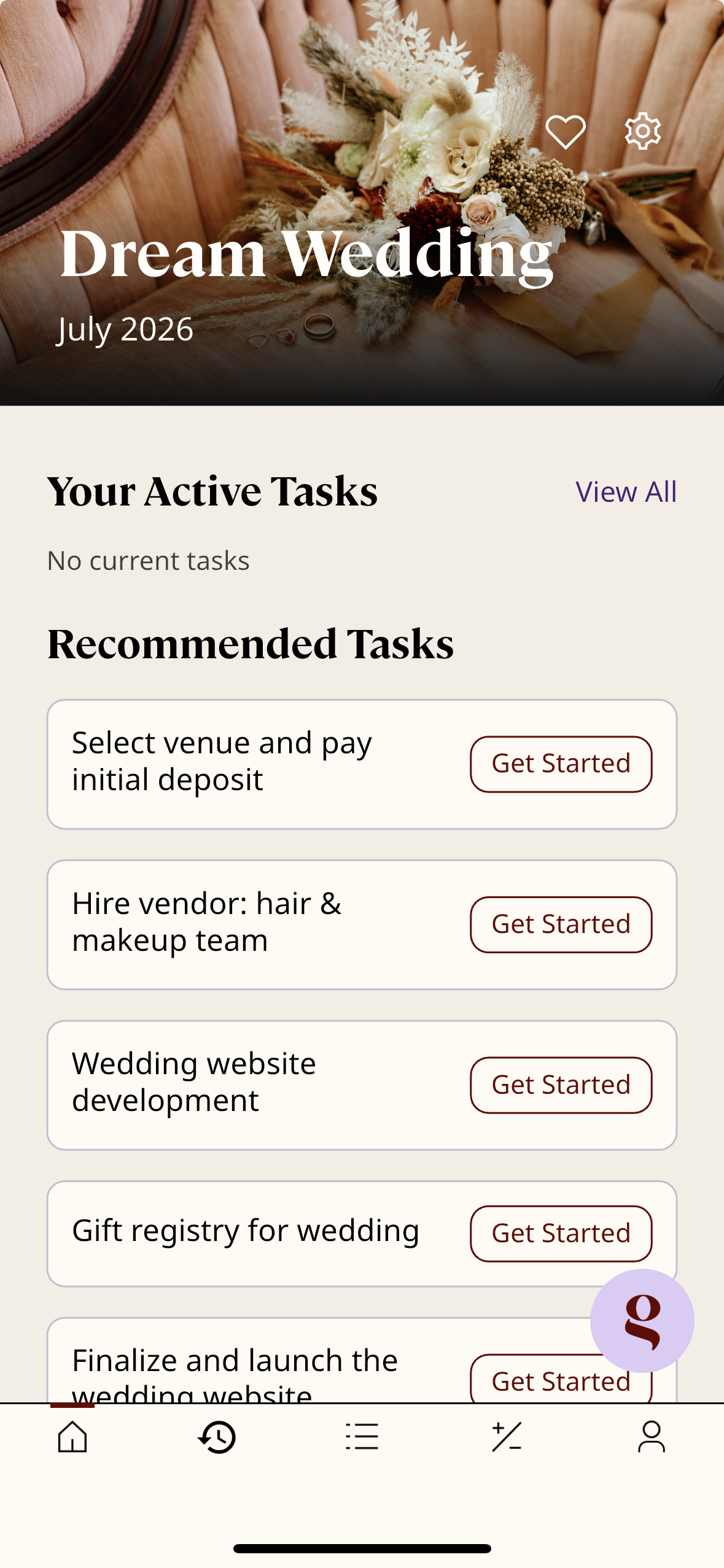 App screen showing event dashboard
